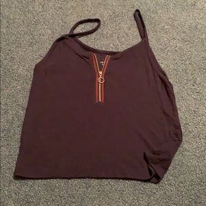 Lightweight zippered cropped top